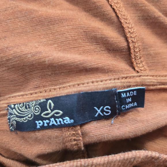 Prana Hoody Women's XS Burnt Orange Henley Neckline Kangaroo Pouch Long Sleeve - Picture 5 of 13